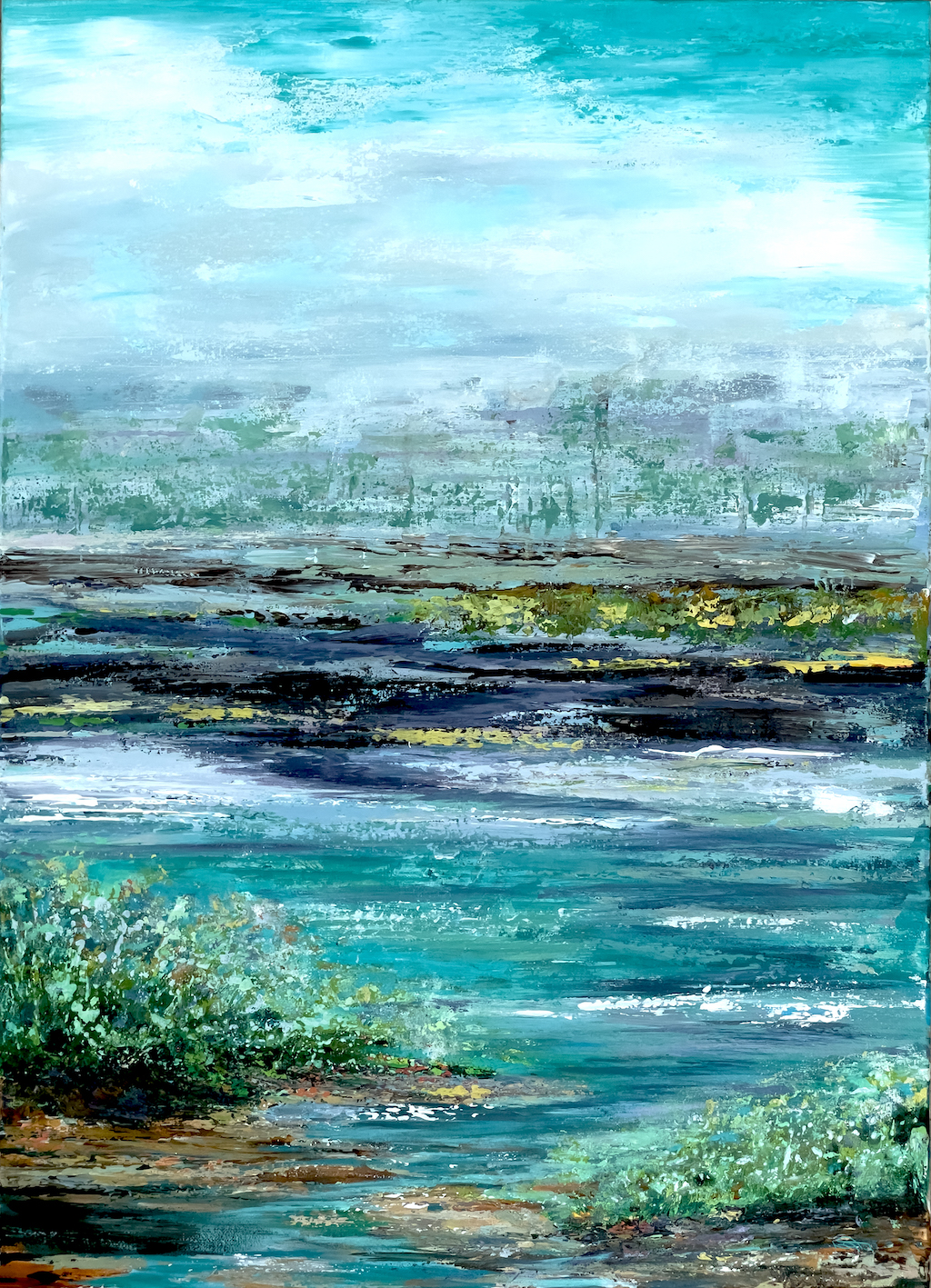 By The River - Acrylic on Stretched Canvas 61 x 84cm